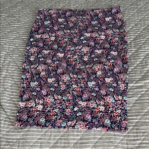 Floral pencil maxi skirt